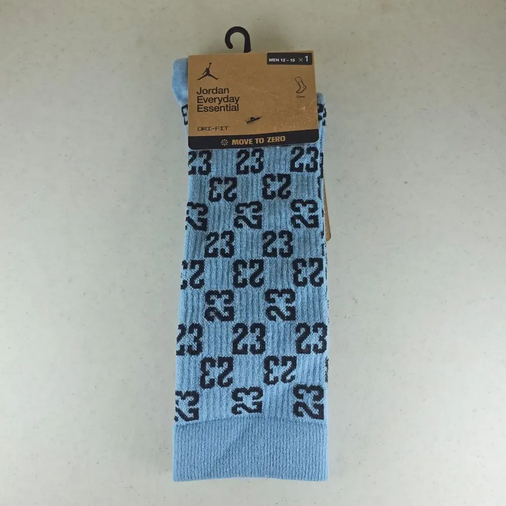 Jordan Everyday Essential Crew Socks -FJ6823 436 light blue black Size: XL 12-15